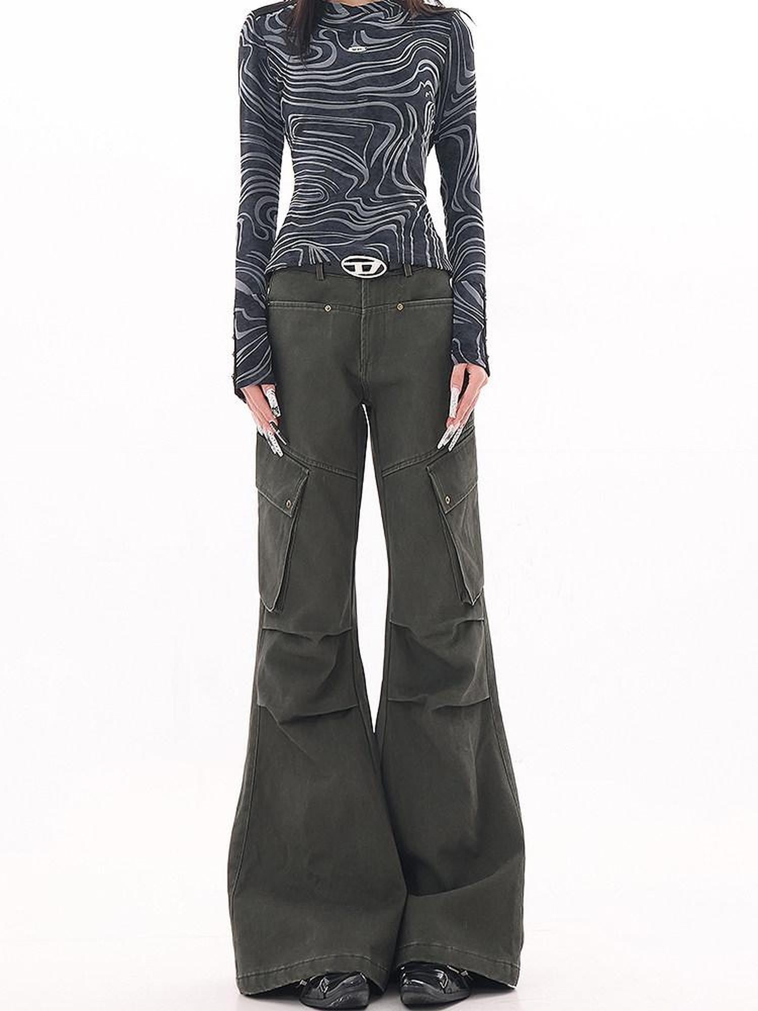 QIUQIU STUDIO Extended Tall Multi Pocket Cargo Workwear Women&