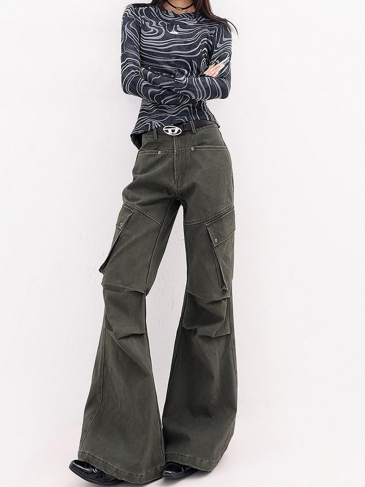 QIUQIU STUDIO Extended Tall Multi Pocket Cargo Workwear Women&
