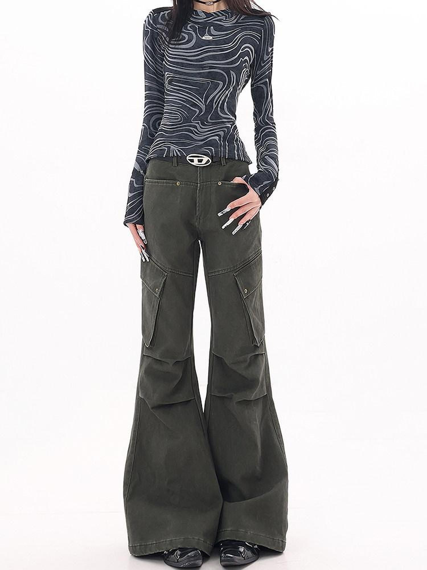 QIUQIU STUDIO Extended Tall Multi Pocket Cargo Workwear Women&