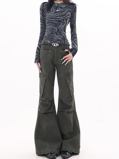 QIUQIU STUDIO Extended Tall Multi Pocket Cargo Workwear Women&