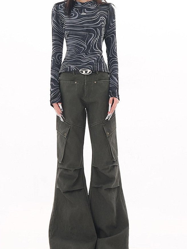 QIUQIU STUDIO Extended Tall Multi Pocket Cargo Workwear Women&