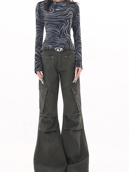 QIUQIU STUDIO Extended Tall Multi Pocket Cargo Workwear Women&