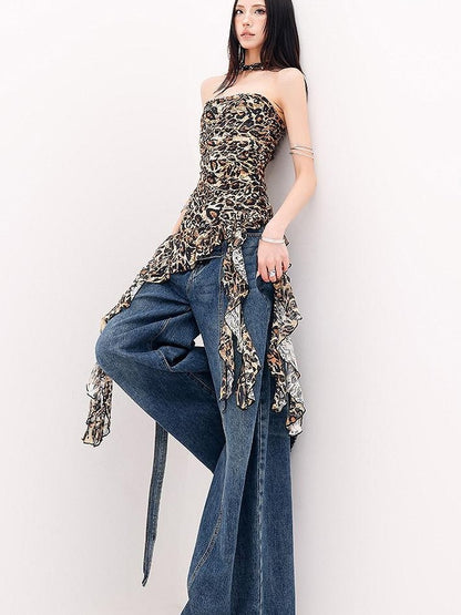 QIUQIU STUDIO Extra Long Curved Hem Tie Detail Women&