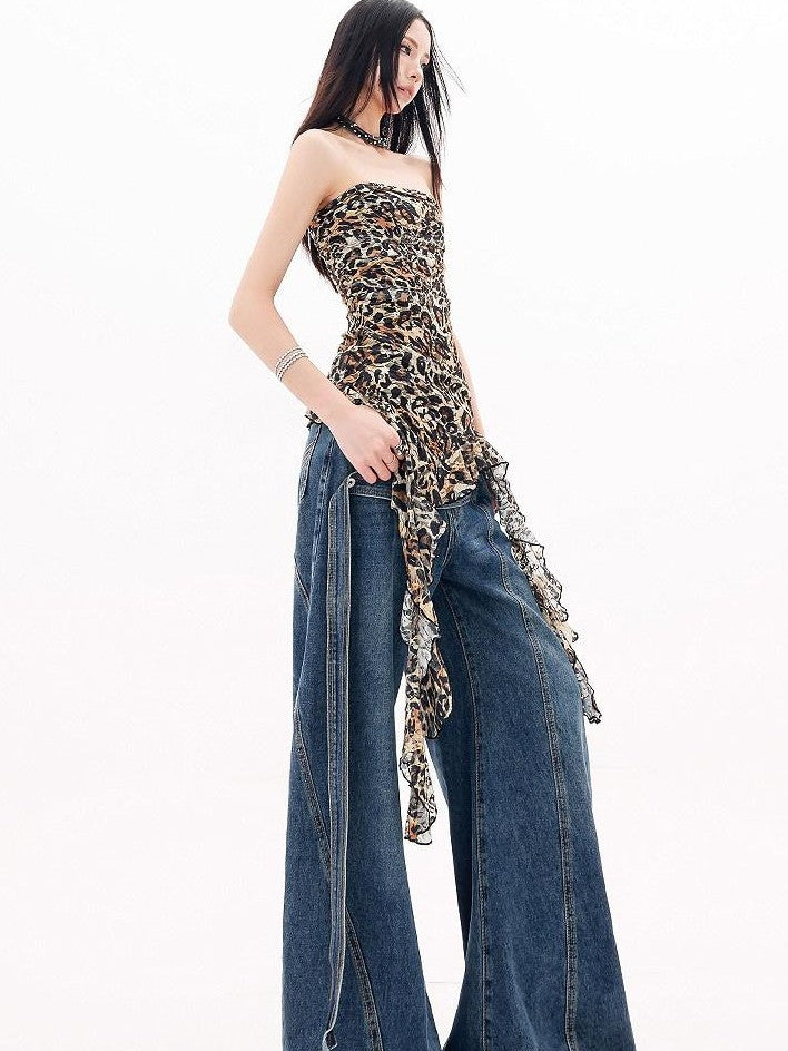 QIUQIU STUDIO Extra Long Curved Hem Tie Detail Women&