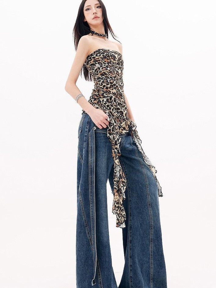 QIUQIU STUDIO Extra Long Curved Hem Tie Detail Women&