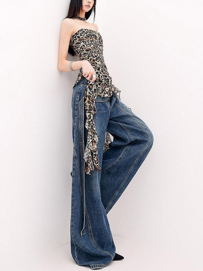 QIUQIU STUDIO Extra Long Curved Hem Tie Detail Women&