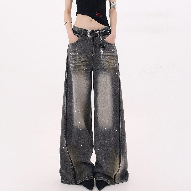 QIUQIU_STUDIO_Extra_Long_Ink_Splatter_Distressed_Natural_Waist_Women&