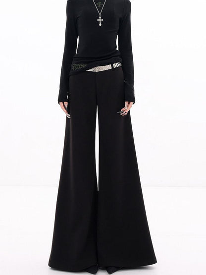 QIUQIU STUDIO Extra Long Loose Slight Flare Pockets Women&