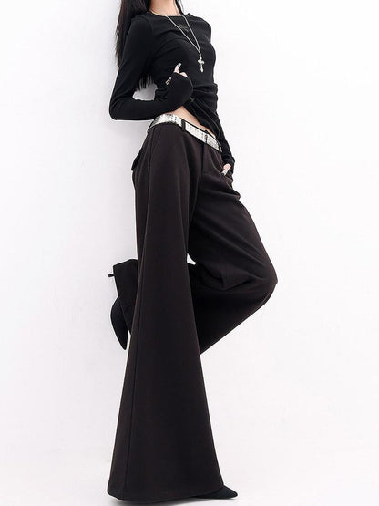 QIUQIU STUDIO Extra Long Loose Slight Flare Pockets Women&