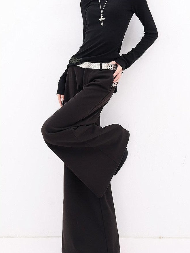 QIUQIU STUDIO Extra Long Loose Slight Flare Pockets Women&