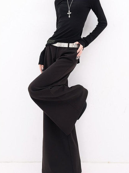 QIUQIU STUDIO Extra Long Loose Slight Flare Pockets Women&