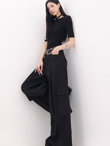 QIUQIU STUDIO Extra Long Multi Pocket Cargo Women&