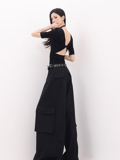 QIUQIU STUDIO Extra Long Multi Pocket Cargo Women&