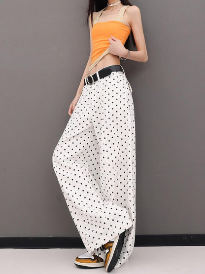 QIUQIU STUDIO Extra Long Polka Dot Drapey Natural Waist Women&