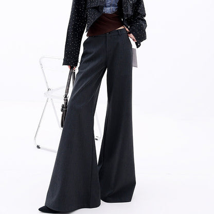 QIUQIU_STUDIO_Extra_Long_Slight_Flare_Loose_Zipper_Fly_Solid_Women&