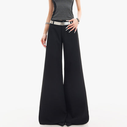 QIUQIU_STUDIO_Extra_Long_Slight_Flare_Loose_Zipper_Fly_Solid_Women&