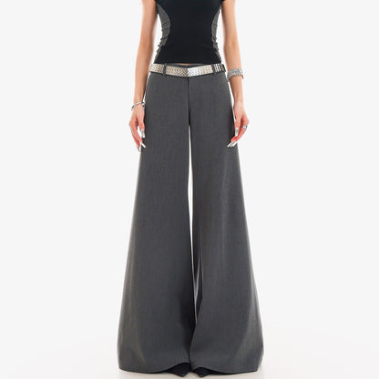 QIUQIU_STUDIO_Extra_Long_Slight_Flare_Loose_Zipper_Fly_Solid_Women&