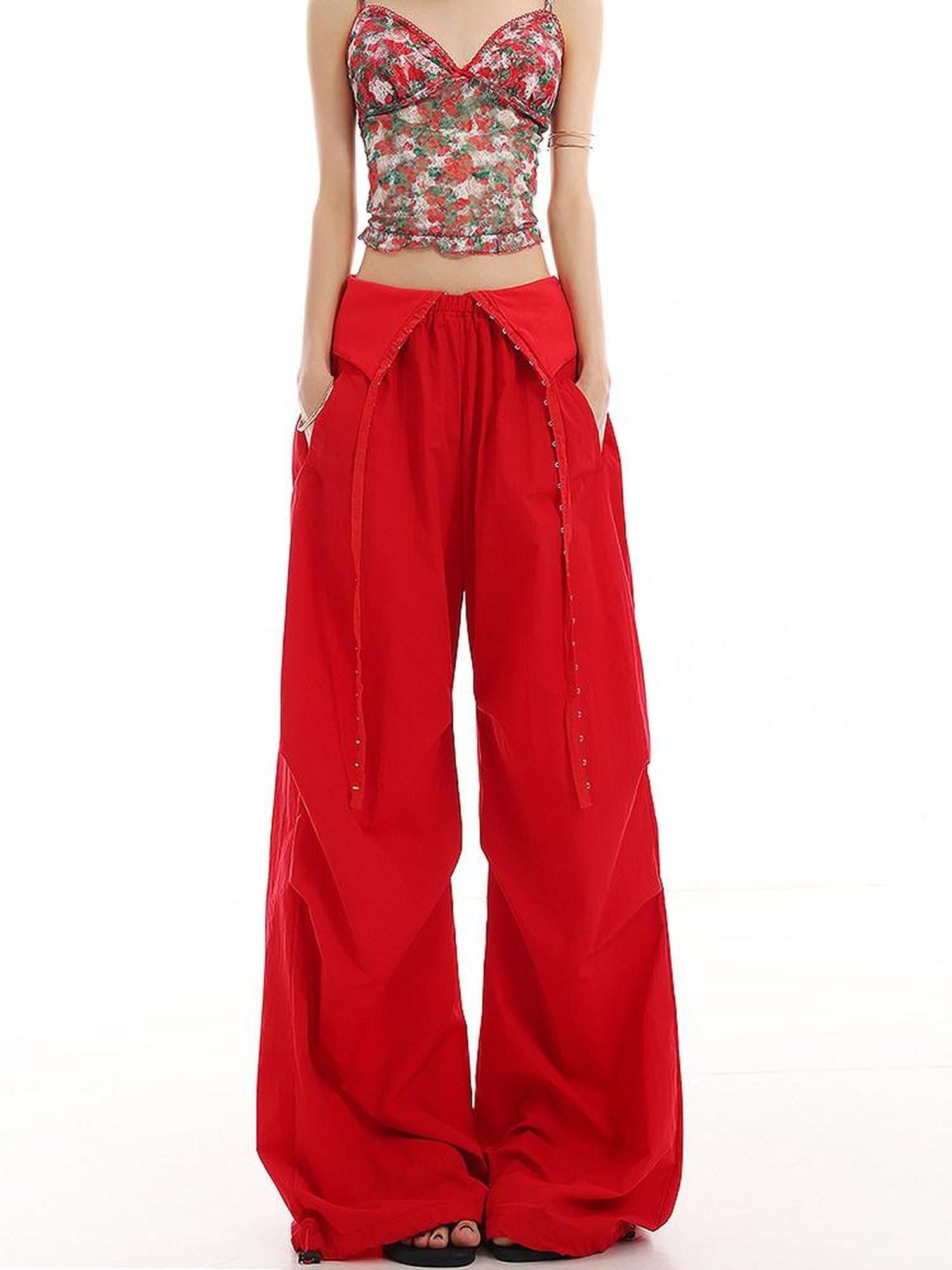 QIUQIU STUDIO Extra Long Slouchy Cuffed Cargo Pockets Women&
