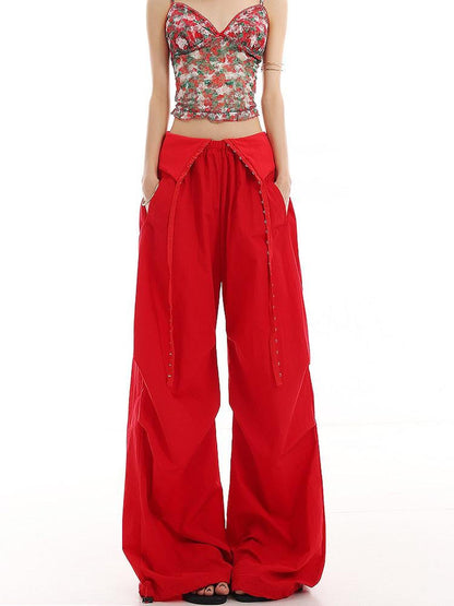 QIUQIU STUDIO Extra Long Slouchy Cuffed Cargo Pockets Women&