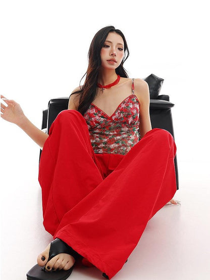 QIUQIU STUDIO Extra Long Slouchy Cuffed Cargo Pockets Women&