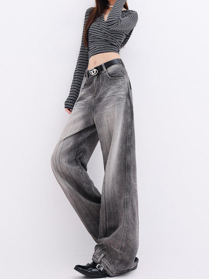 QIUQIU STUDIO Extra Long Tall Washed Distressed Natural Waist Women&