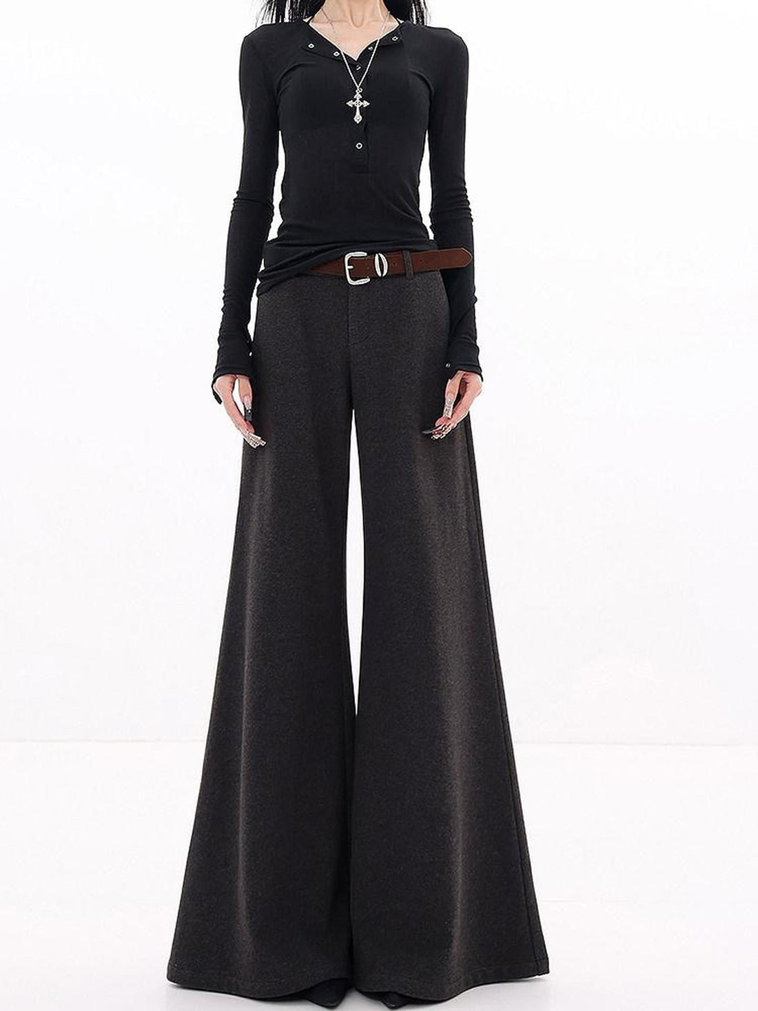 QIUQIU STUDIO Extra Long Thick Pocket Zipper Floor Length Women&