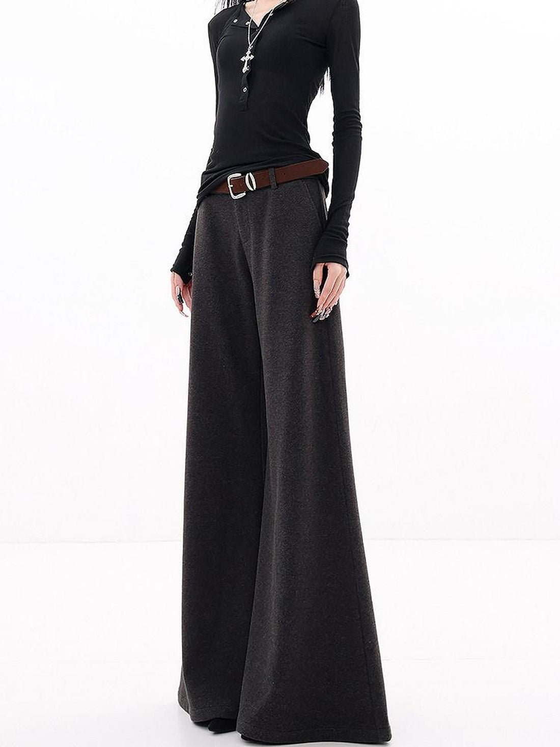 QIUQIU STUDIO Extra Long Thick Pocket Zipper Floor Length Women&
