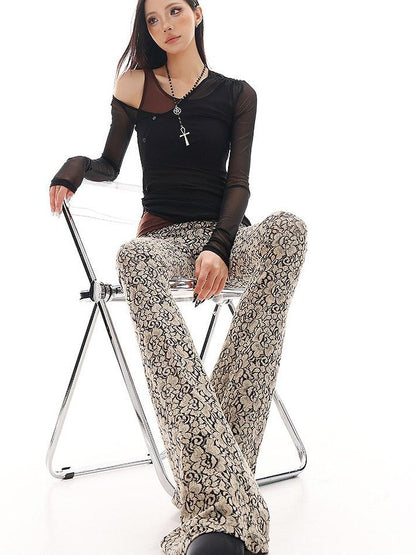 QIUQIU STUDIO Extra Long Vintage Leopard Print Slim Hip Hugging Women&