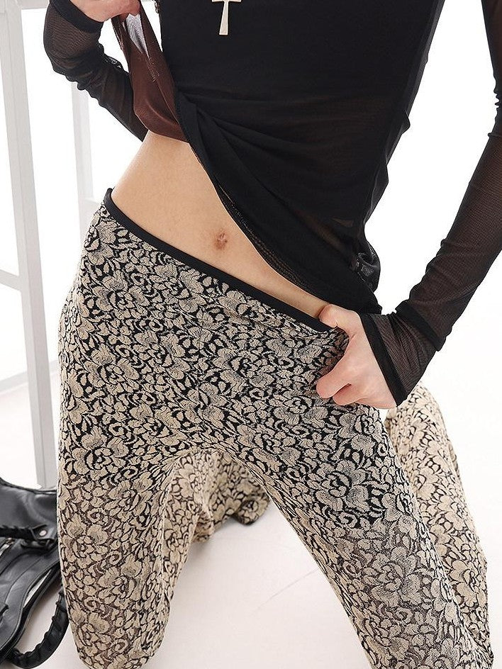 QIUQIU STUDIO Extra Long Vintage Leopard Print Slim Hip Hugging Women&