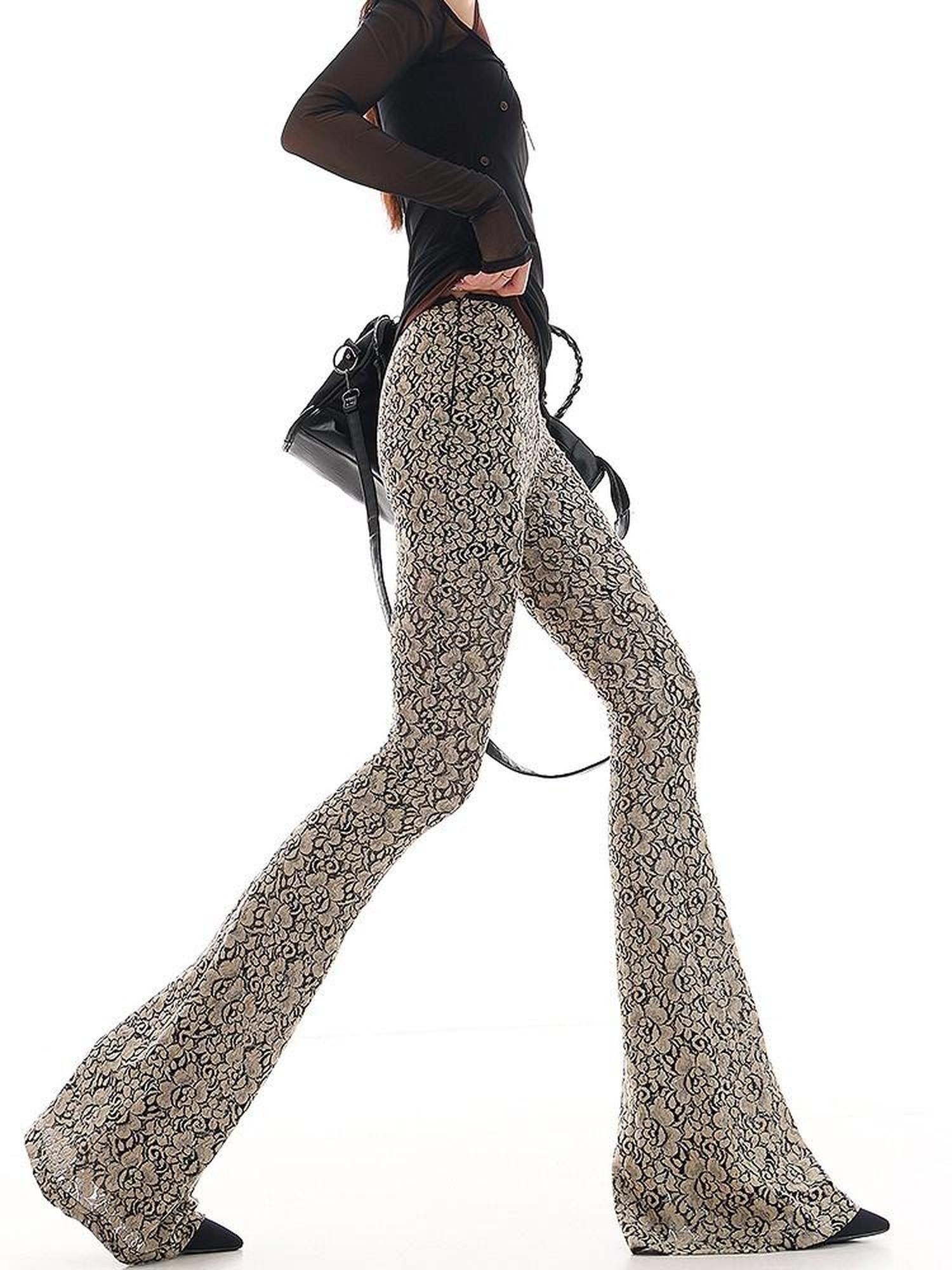 QIUQIU STUDIO Extra Long Vintage Leopard Print Slim Hip Hugging Women&