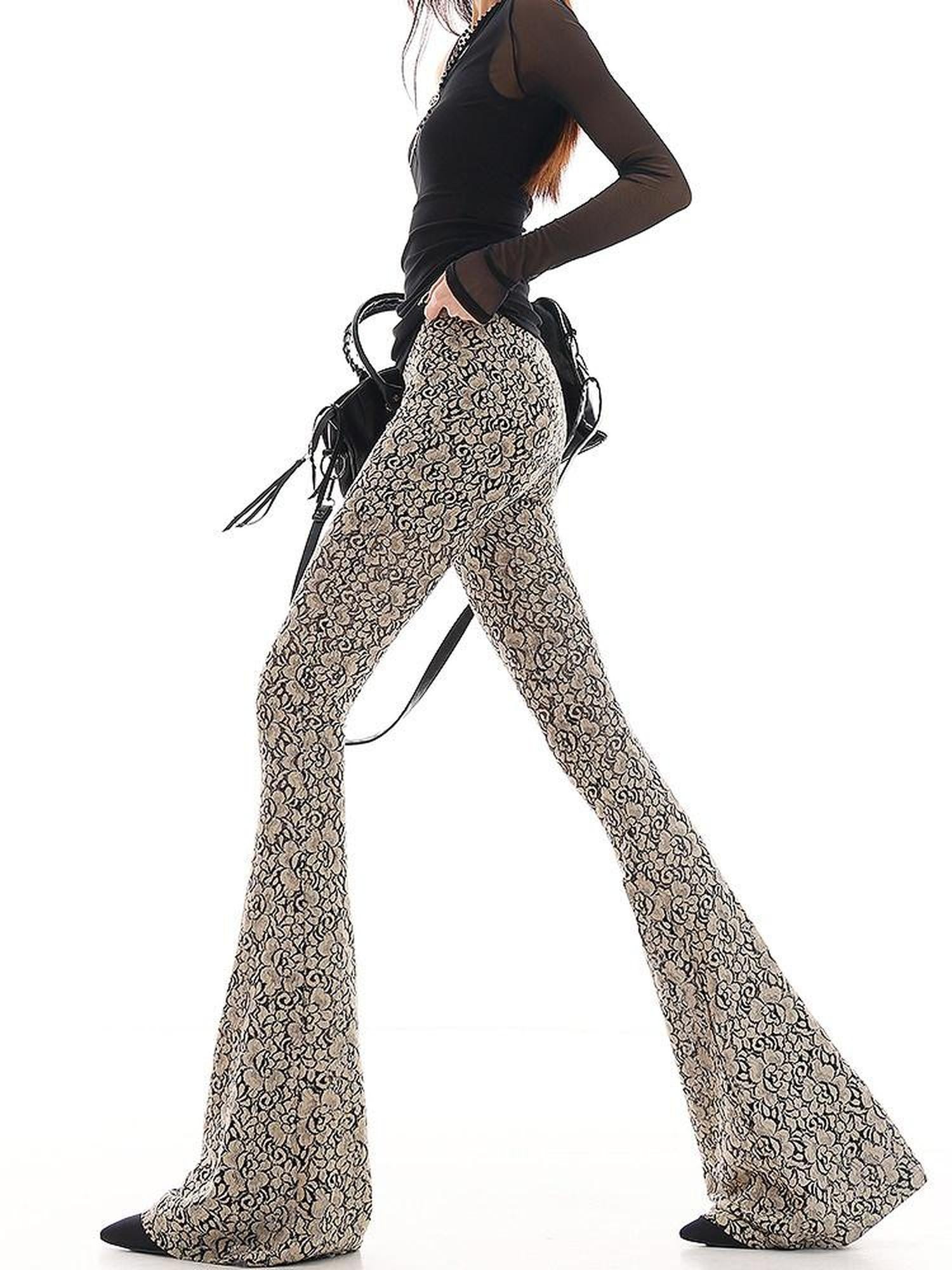 QIUQIU STUDIO Extra Long Vintage Leopard Print Slim Hip Hugging Women&