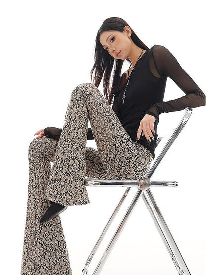 QIUQIU STUDIO Extra Long Vintage Leopard Print Slim Hip Hugging Women&