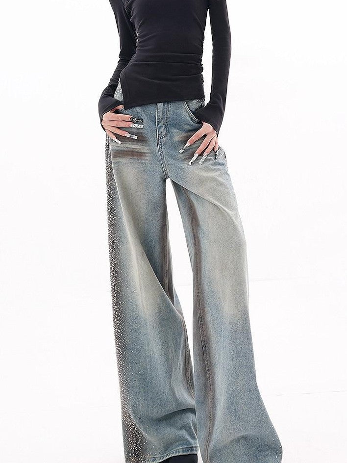 QIUQIU STUDIO Extra Tall Washed Rhinestone Whisker Women&