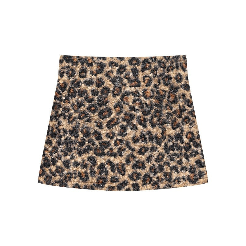QIUQIU_STUDIO_Faux_Fur_Leopard_Print_Vintage_Slim_Fit_A_Line_Women&