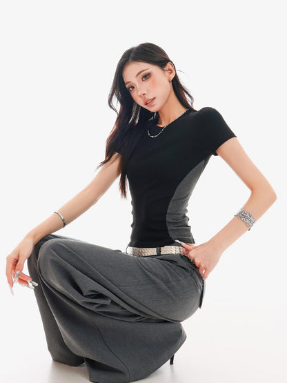 QIUQIU STUDIO Floor Sweeping Micro Flare Drapey Women&