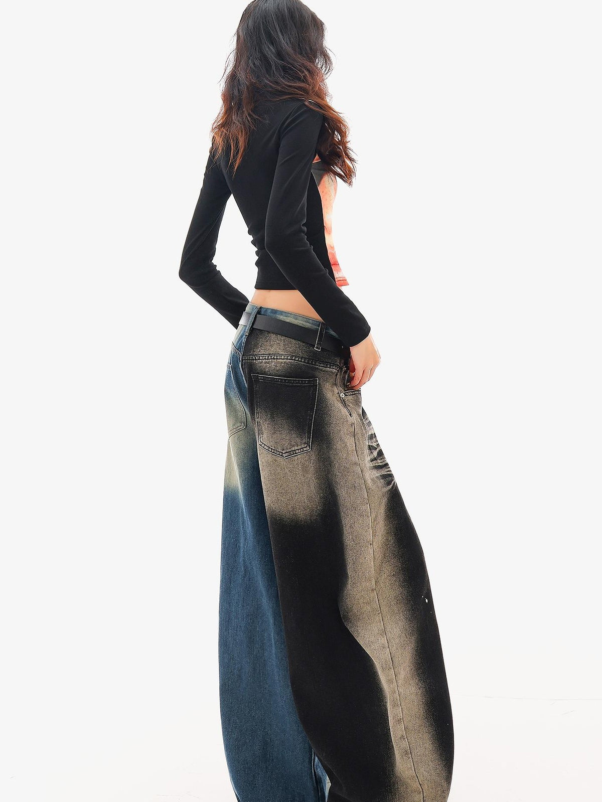 QIUQIU STUDIO Graffiti Splash Print Loose Fit Women&
