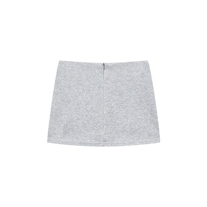 QIUQIU_STUDIO_Gray_A_Line_Slim_Hip_Hugging_Mid_Waist_Women&