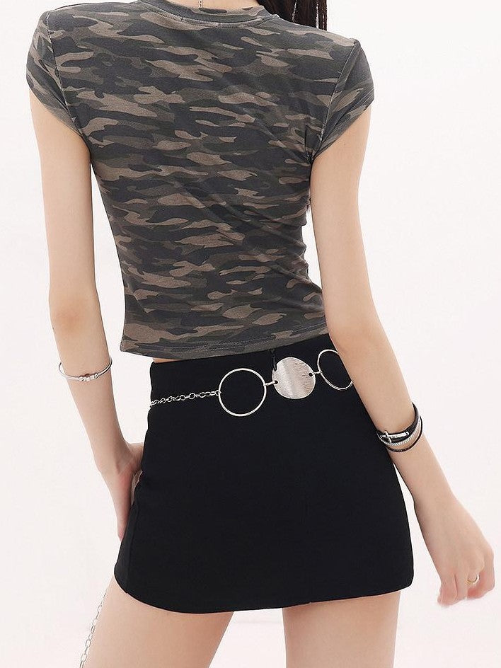 QIUQIU STUDIO Gray A Line Slim Hip Hugging Mid Waist Women&
