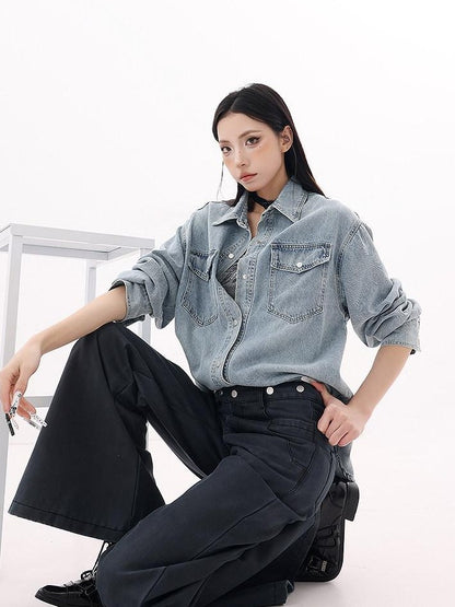 QIUQIU STUDIO Gray Extra Long Tall Natural Waist Relaxed Women&