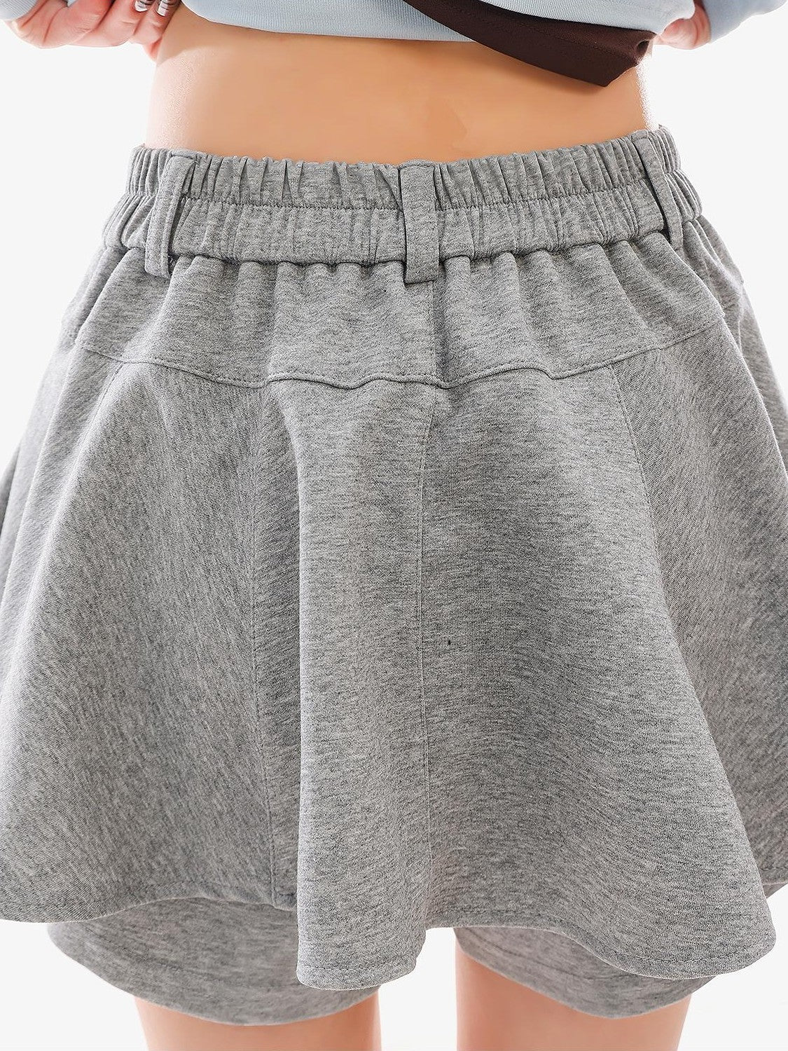 QIUQIU STUDIO Gray Loose Ruffle Layered A Line Women&