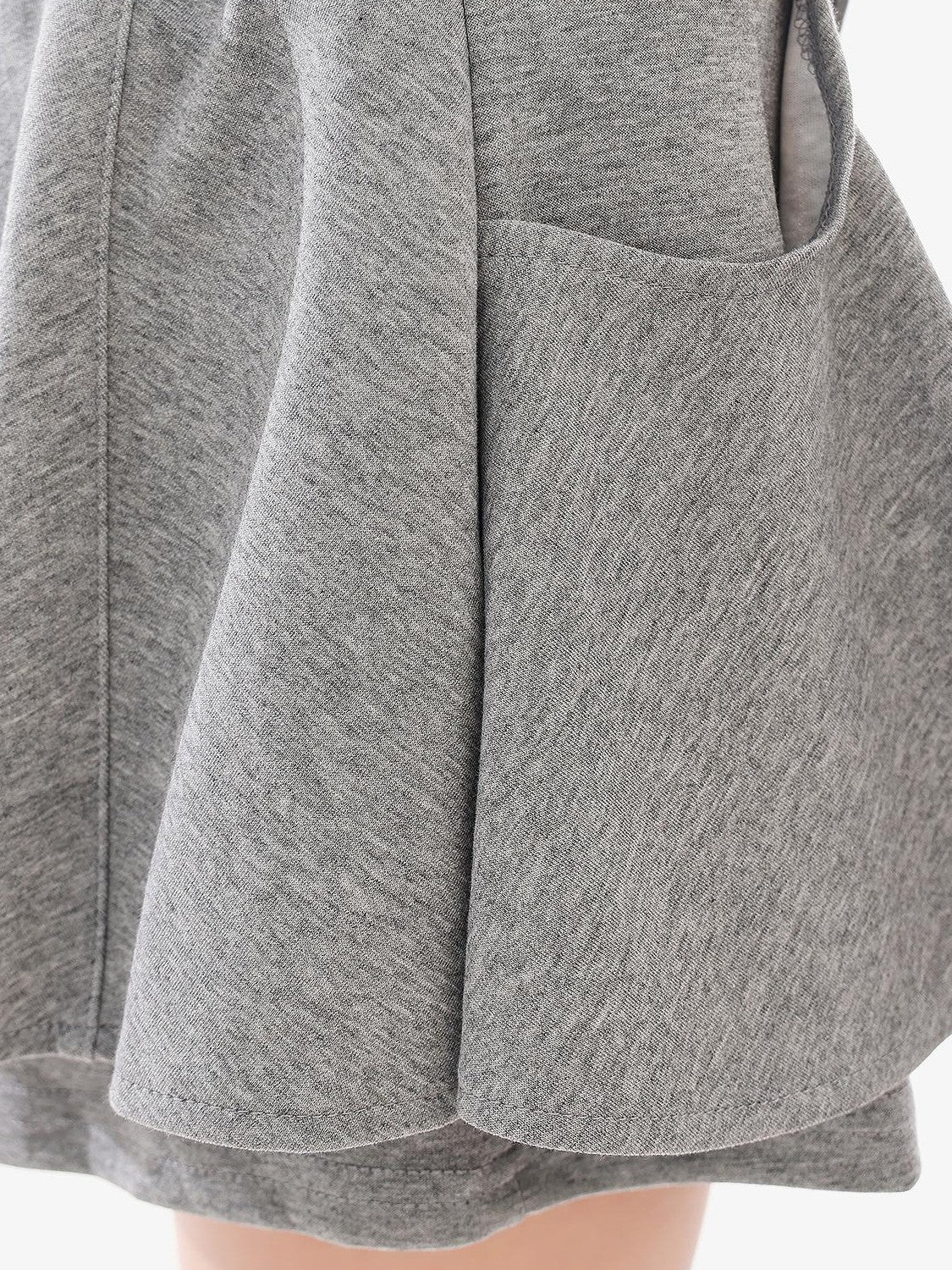 QIUQIU STUDIO Gray Loose Ruffle Layered A Line Women&