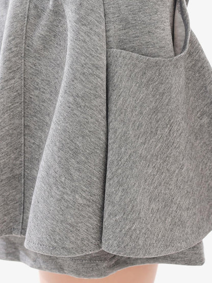 QIUQIU STUDIO Gray Loose Ruffle Layered A Line Women&