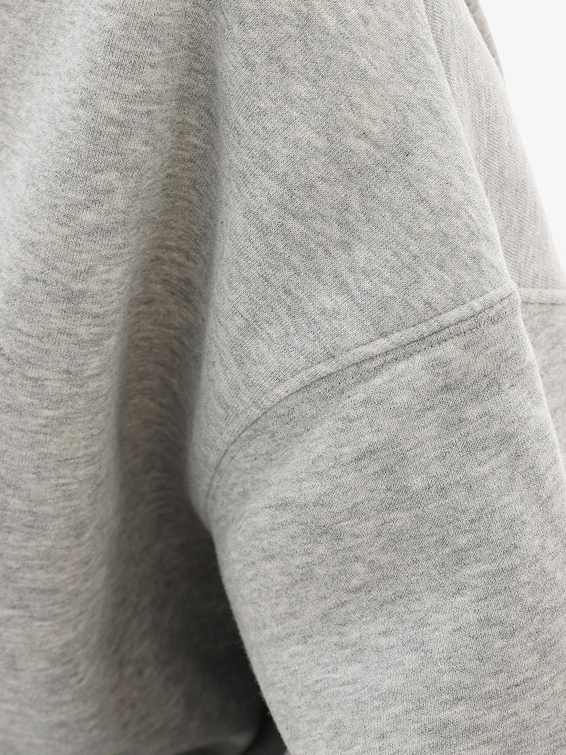 QIUQIU STUDIO Gray Print Loose Fit Fleece Lined American Style Women&
