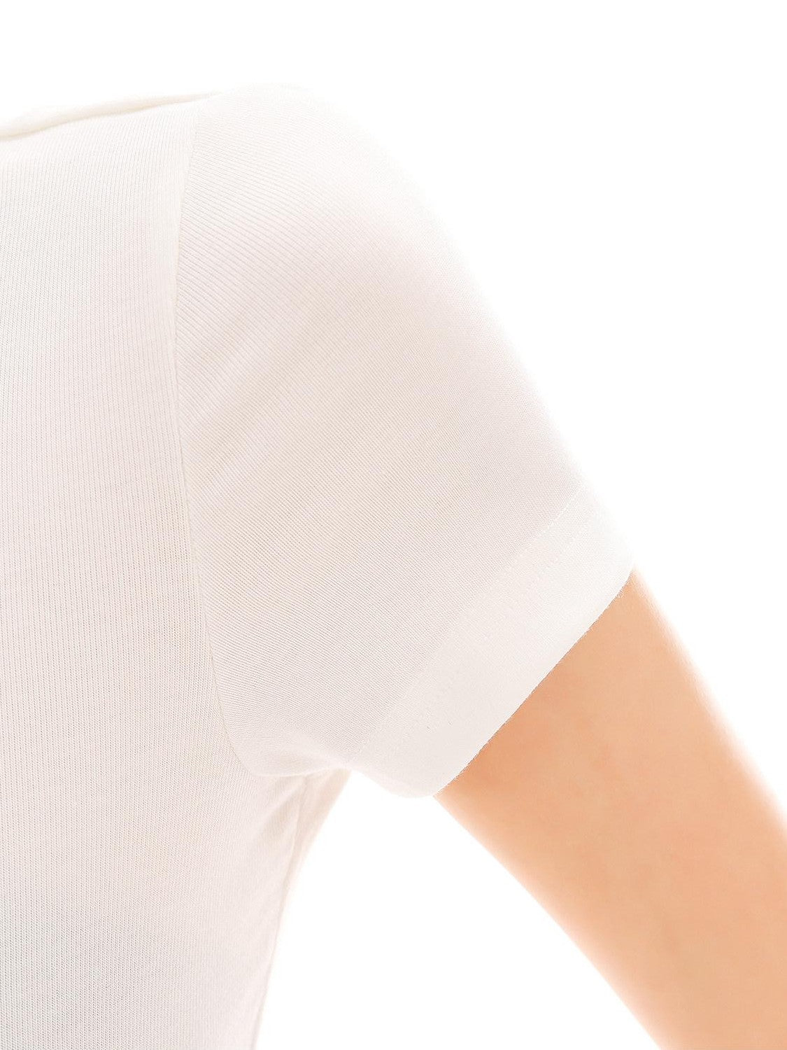 QIUQIU STUDIO Heart Print Round Neck Short Sleeve Fitted Women&