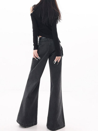 QIUQIU STUDIO High Rise Extra Long Workwear Cargo Pockets Women&