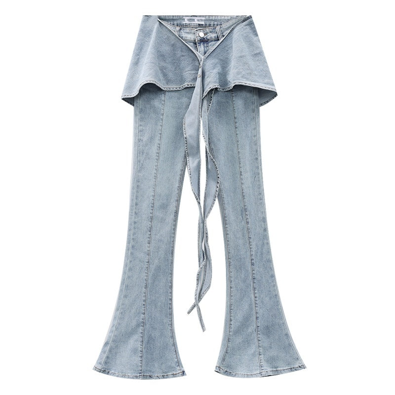 QIUQIU_STUDIO_High_Waist_Faux_Two_Piece_Layered_Stretch_Cotton_Denim_Women&