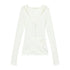 QIUQIU_STUDIO_Hooded_Half_Button_V-neck_Slim_Fit_Women&