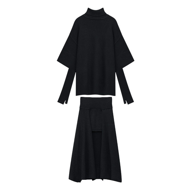 QIUQIU_STUDIO_Knit_Turtleneck_Long_Sleeve_Loose_Fit_Solid_Three_Piece_Women&