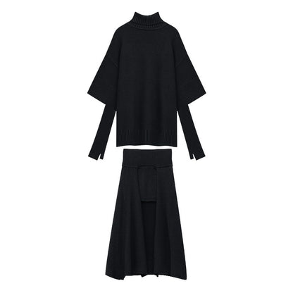 QIUQIU_STUDIO_Knit_Turtleneck_Long_Sleeve_Loose_Fit_Solid_Three_Piece_Women&