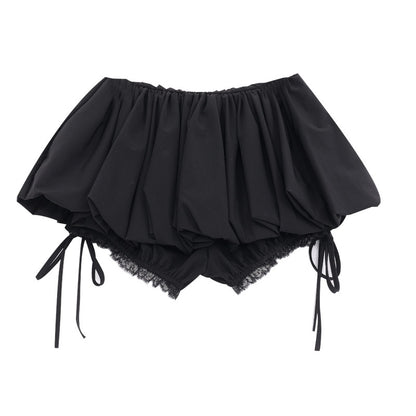 QIUQIU_STUDIO_Lace_Spliced_A_Line_Puff_Solid_Color_Women&